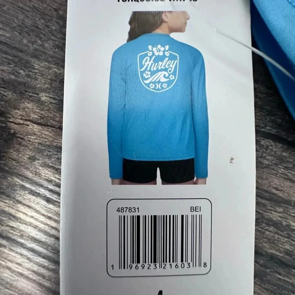 Hurley Youth Long Sleeve UPF Swim Top - Blue - Picture 4 of 4